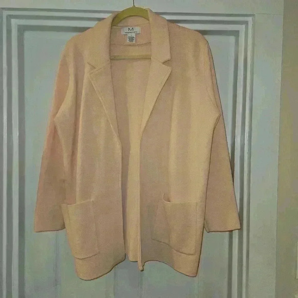 Magaschoni Womens Wool Blend Open Cardigan Pink Peach Size Large - Picture 1 of 9